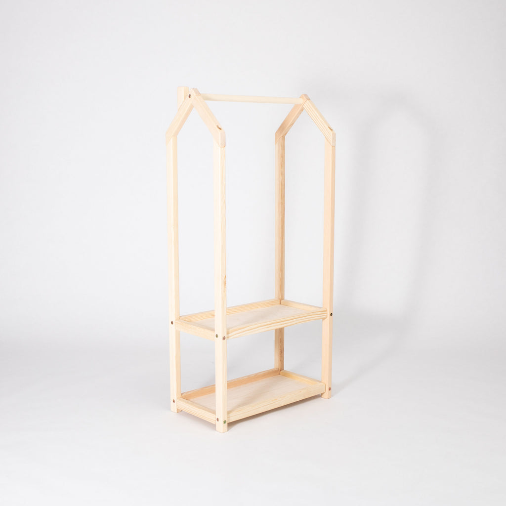 Stojak na ubrania domek ze schowkiem Montessori House Bed – widok 6
