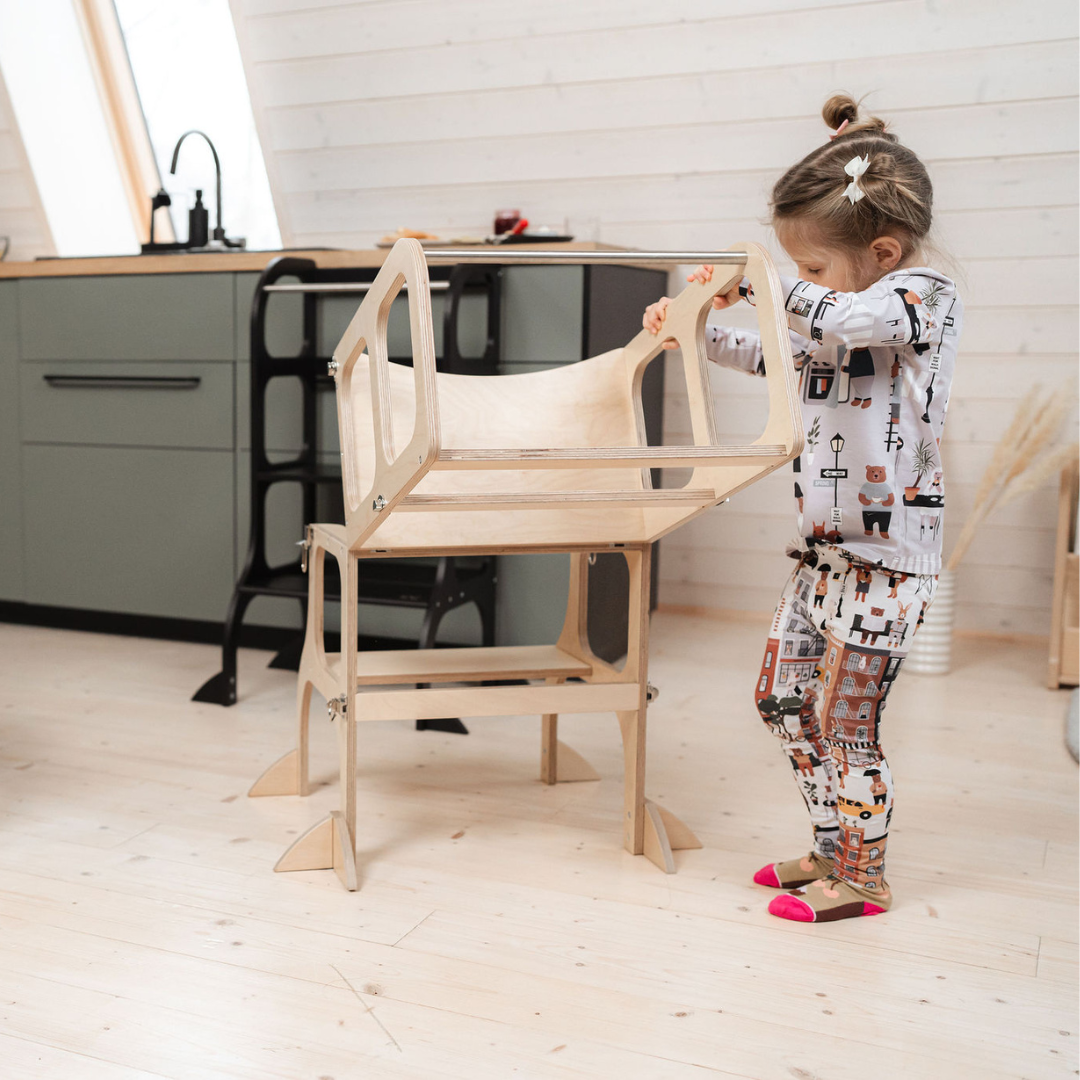 Wieża 2w1 Step'n'Sit z nóżkami naturalna Ette Tete – widok 6