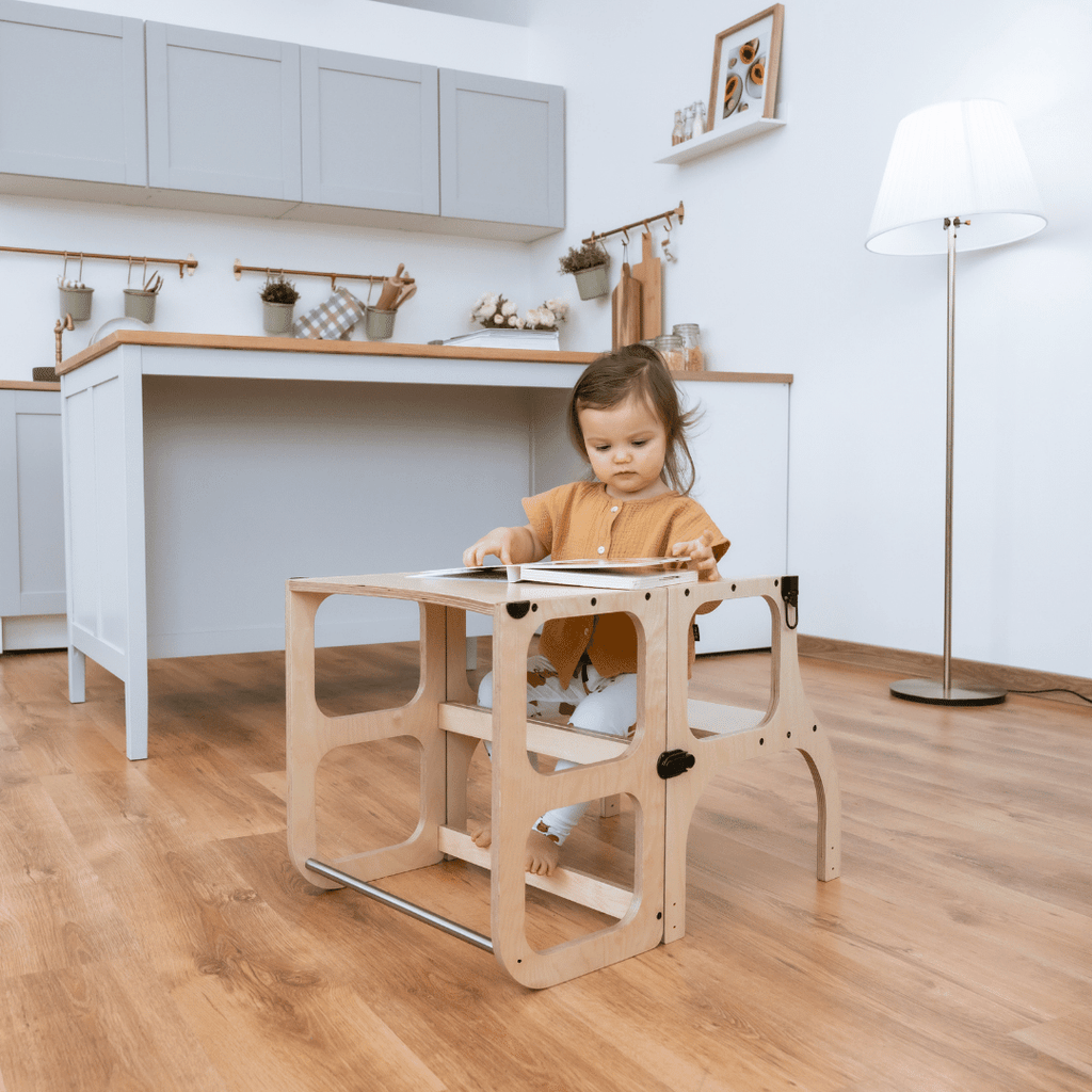 Wieża 2w1 Step'n'Sit z nóżkami naturalna Ette Tete – widok 7