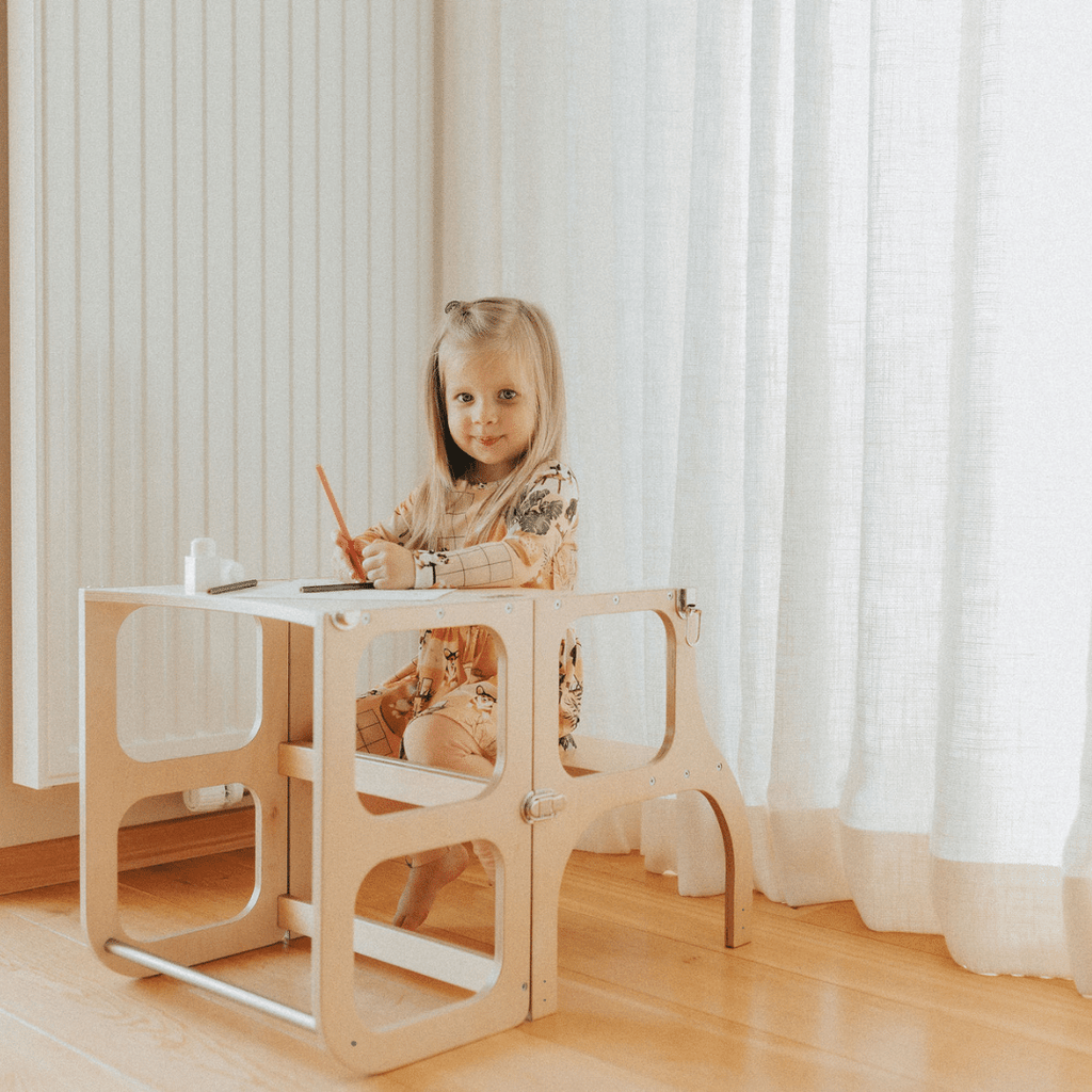Wieża 2w1 Step'n'Sit z nóżkami naturalna Ette Tete – widok 8