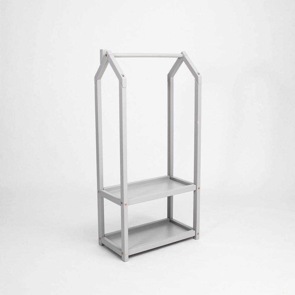 Stojak na ubrania domek ze schowkiem Montessori House Bed – widok 11
