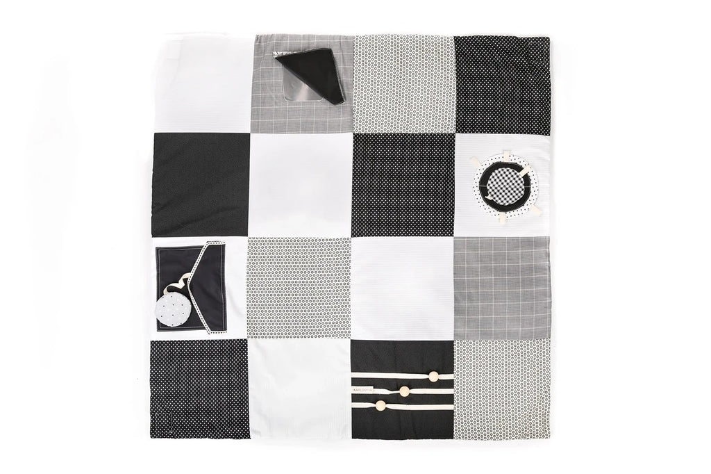 Tapis d'éveil bébé 100x100 noir et blanc Karloova – vue 6
