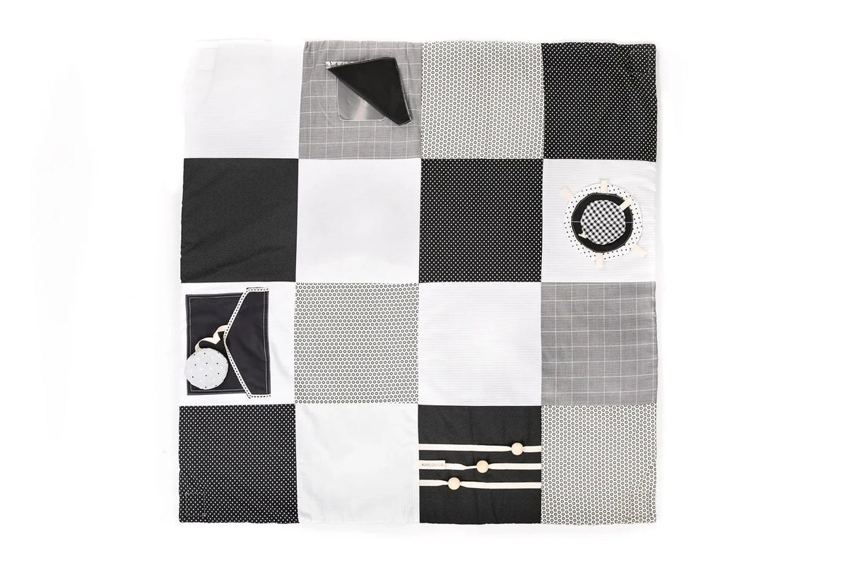 Tapis d'éveil bébé 100x100 noir et blanc Karloova – vue 6