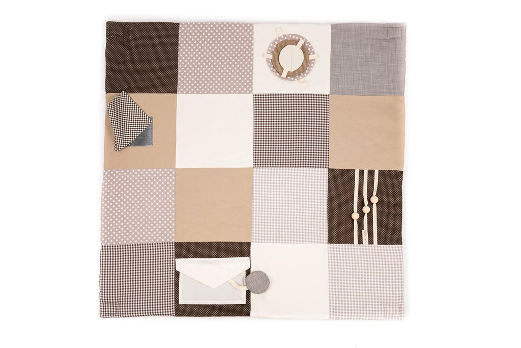 Tapis d'éveil bébé 100x100 marron Karloova – vue 2