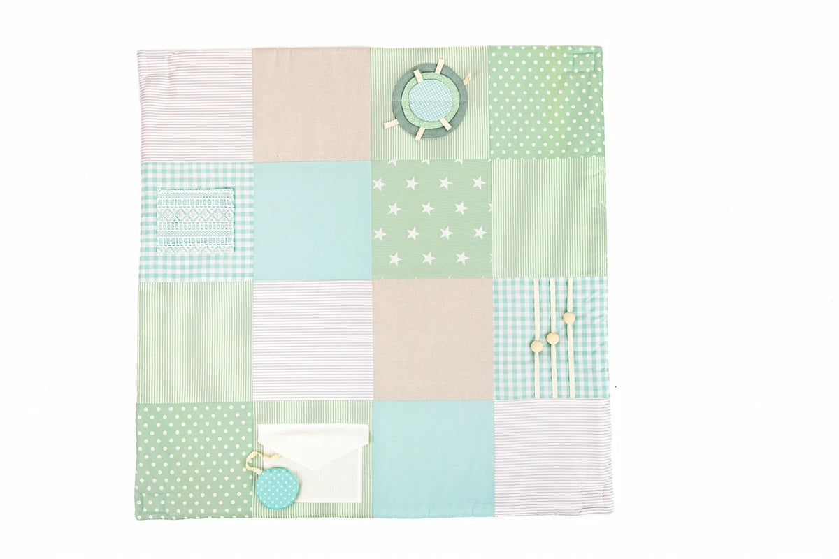 Tapis d'éveil bébé 100x100 vert menthe Karloova – vue 2