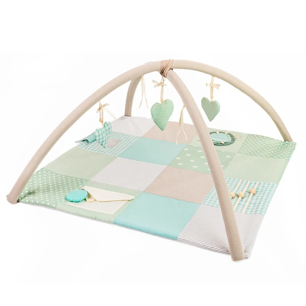Tapis d'éveil bébé 100x100 vert menthe Karloova