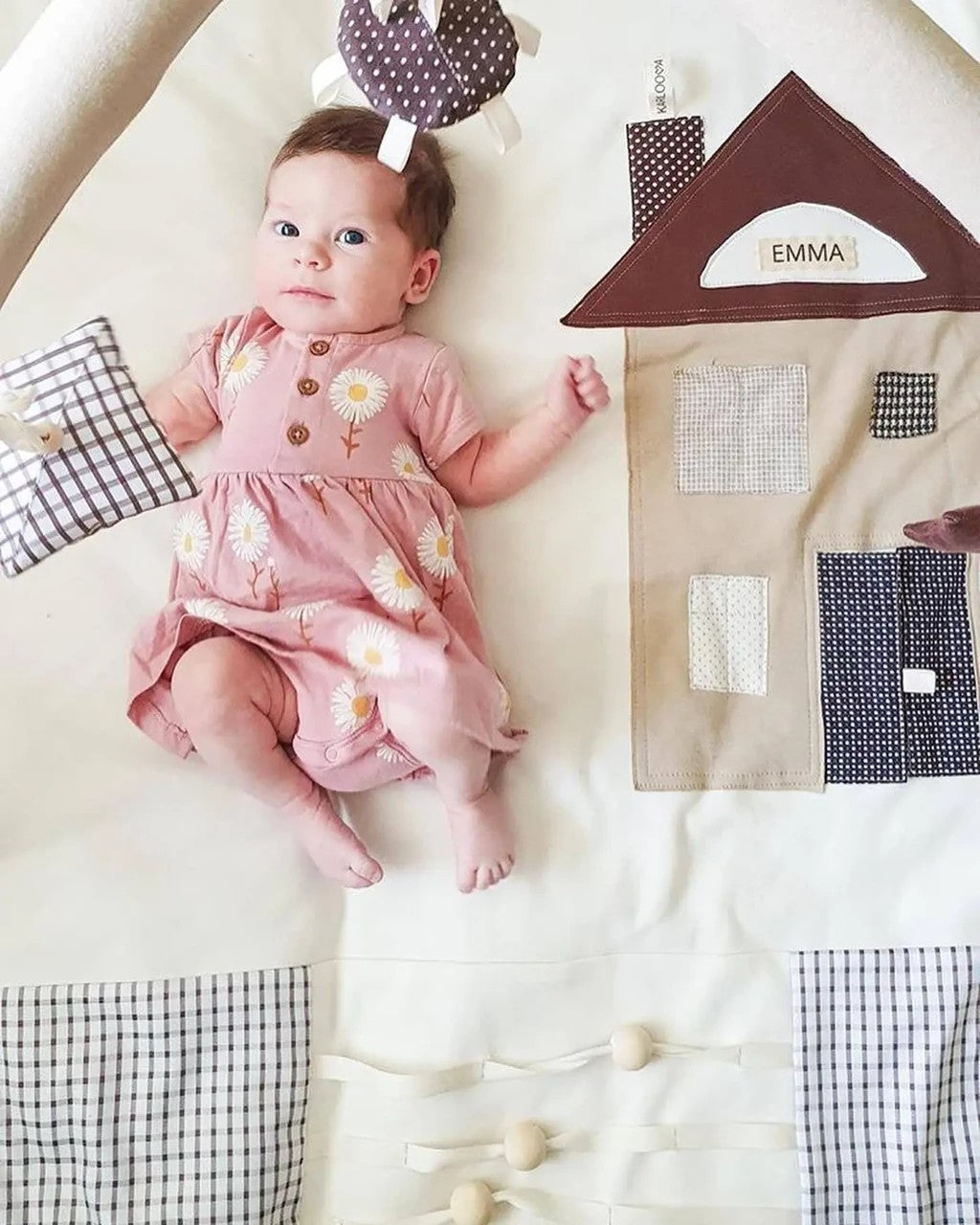 Tapis d'éveil bébé 120x120 marron Karloova – vue 8