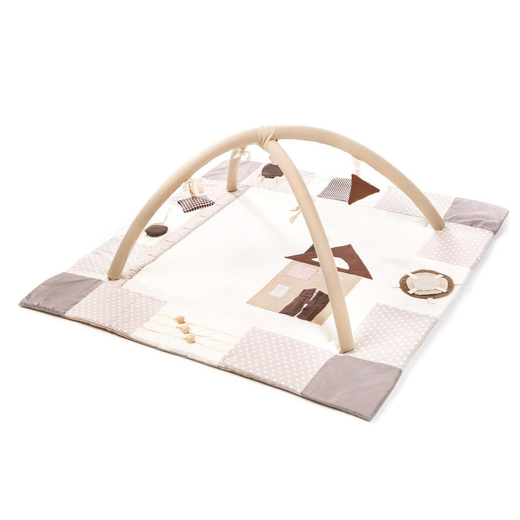 Tapis d'éveil bébé 120x120 marron Karloova
