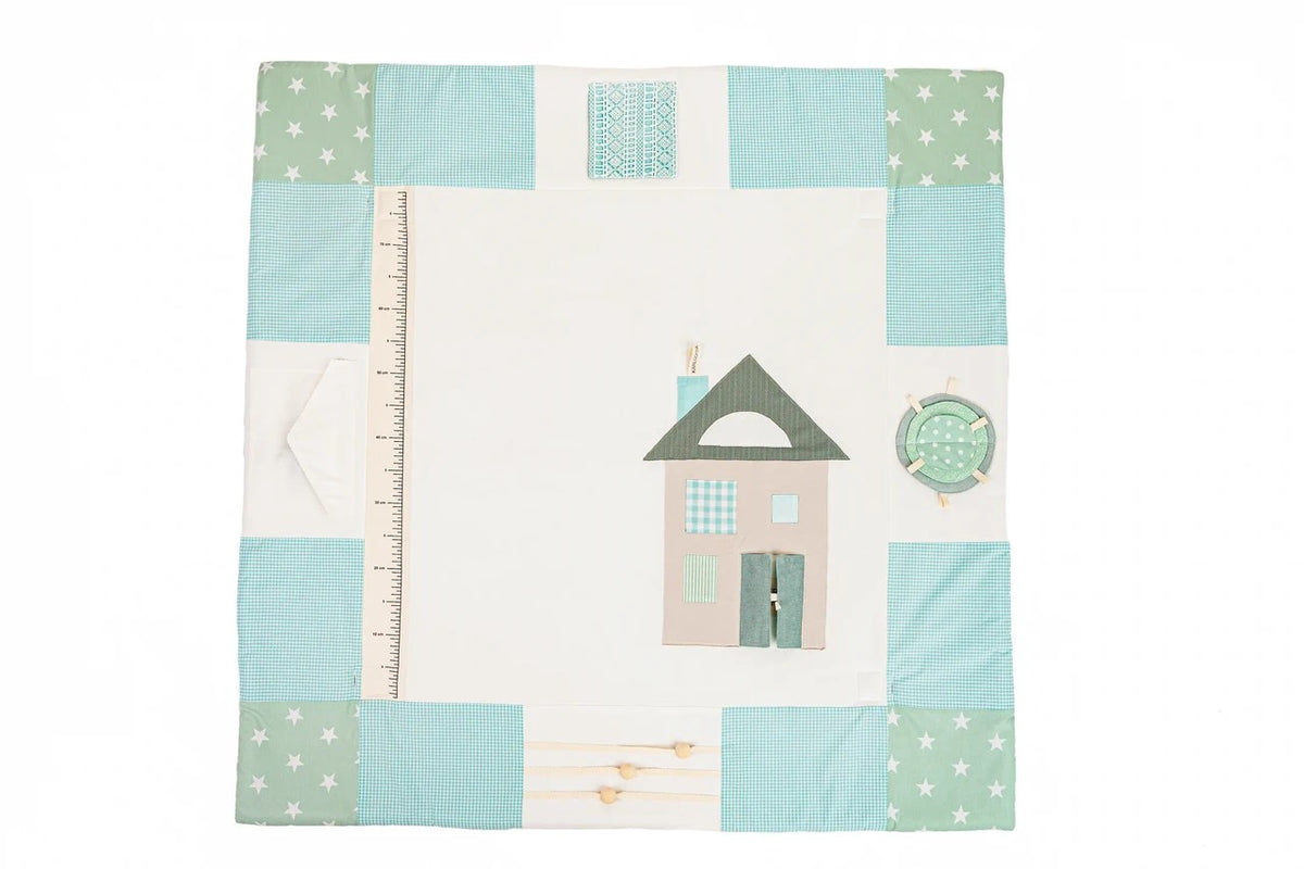Tapis d'éveil bébé 120x120 vert menthe Karloova – vue 2
