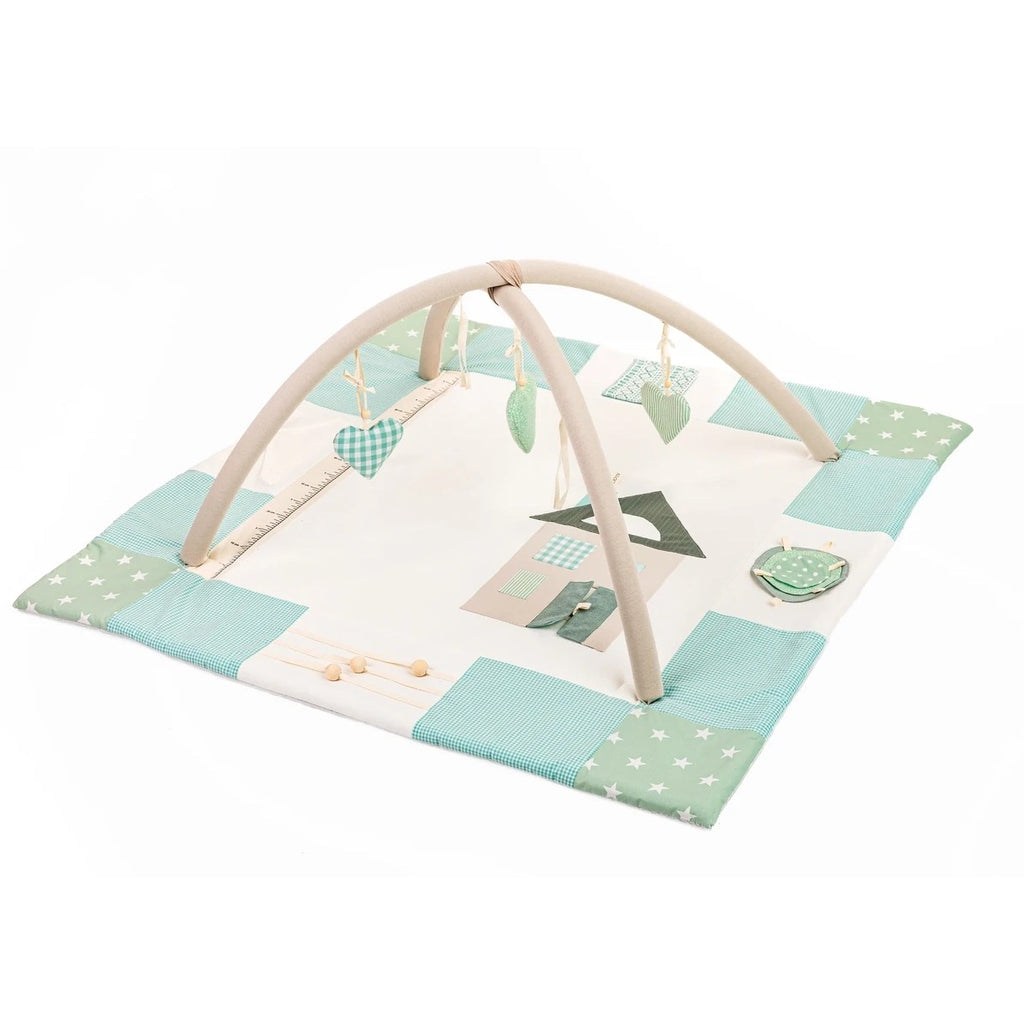 Tapis d'éveil bébé 120x120 vert menthe Karloova