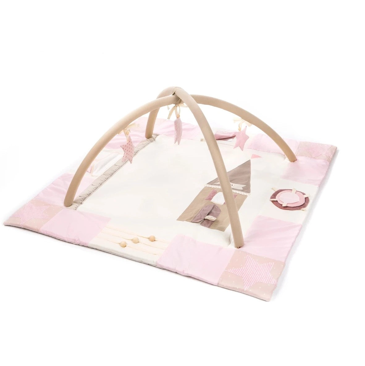 Tapis d'éveil bébé 120x120 rose Karloova