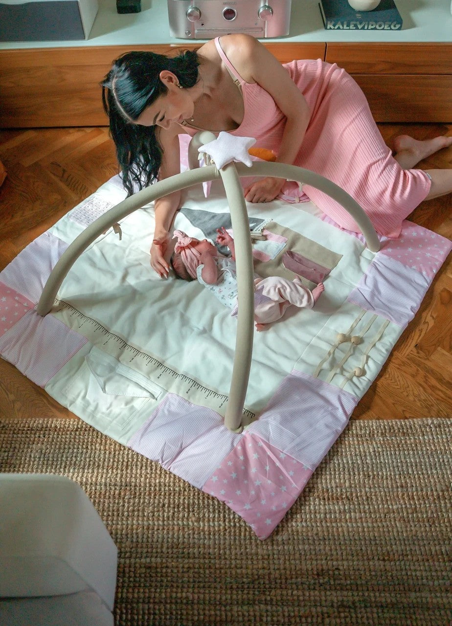 Tapis d'éveil bébé 120x120 rose Karloova – vue 8