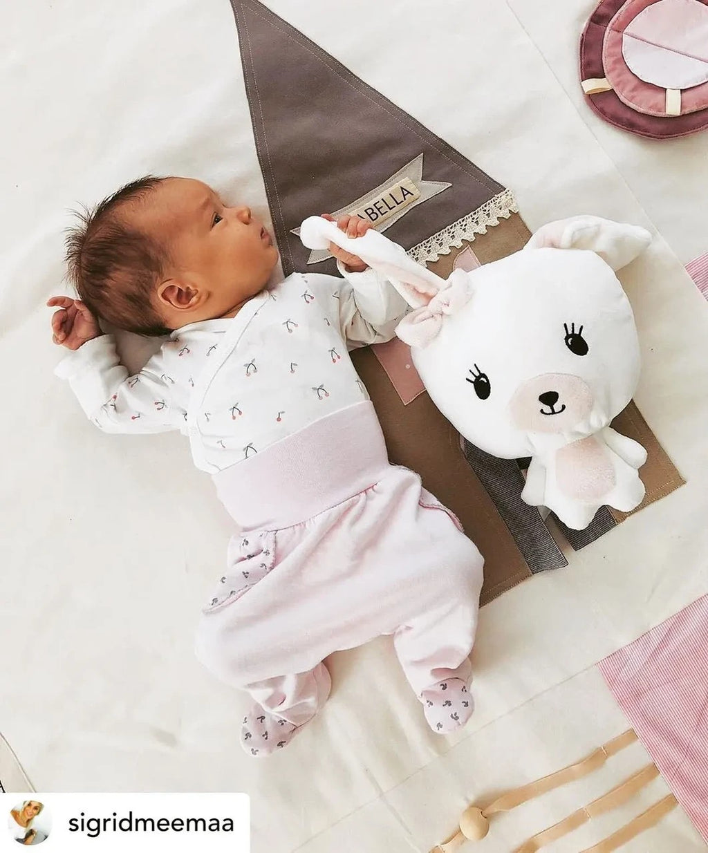 Tapis d'éveil bébé 120x120 rose Karloova – vue 6