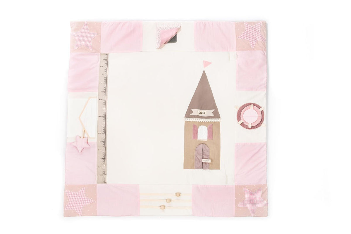 Tapis d'éveil bébé 120x120 rose Karloova – vue 2