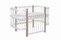 Lit bébé évolutif KOTTO Elin avec matelas, cappuccino et blanc