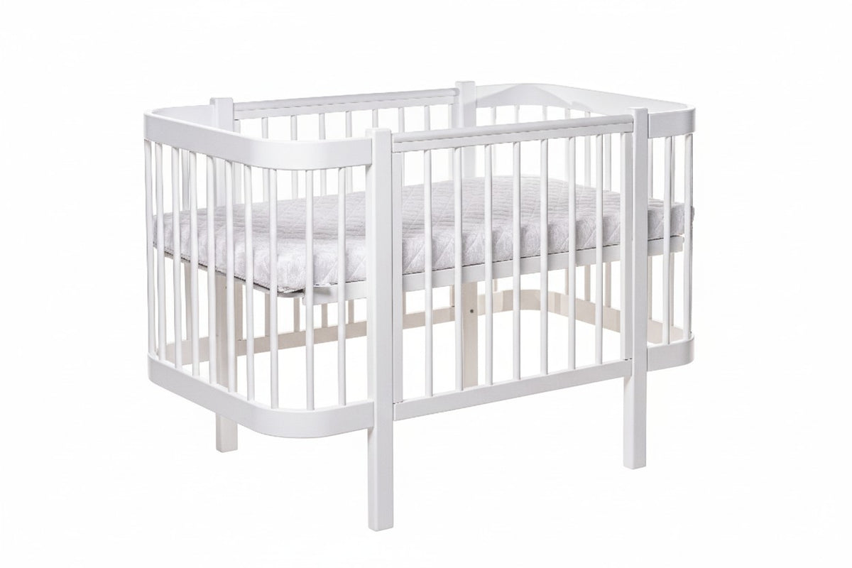 Lit bébé évolutif KOTTO Elin avec matelas, blanc