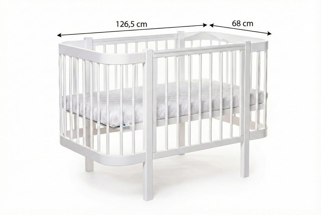 Lit bébé évolutif KOTTO Elin avec matelas, blanc