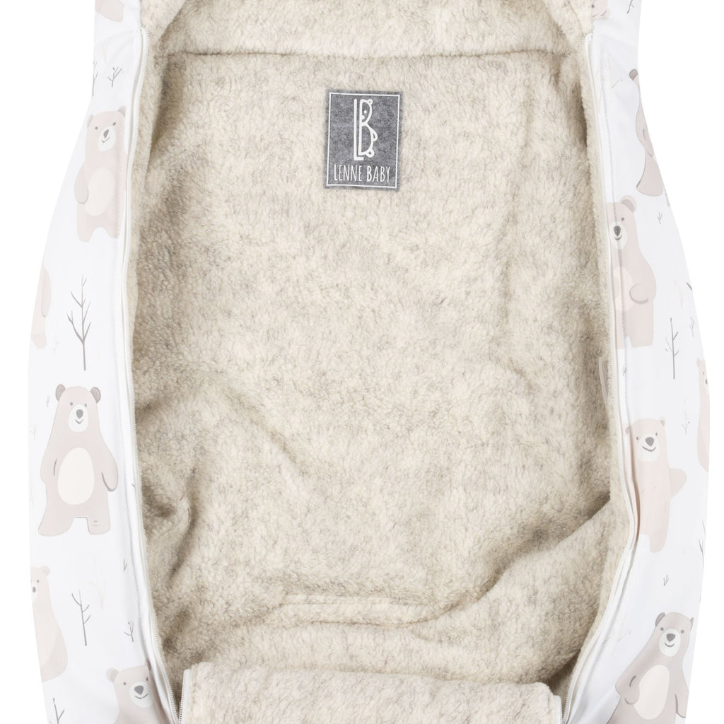 Sacco invernale stampa orsetto bianco e beige Lenne – vista 2