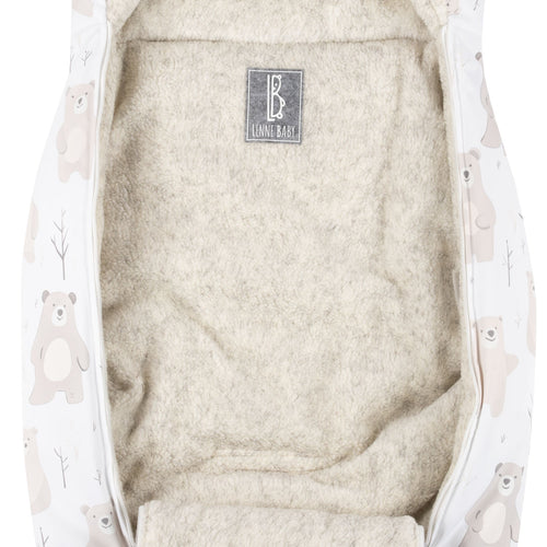Saco de invierno estampado de osito blanco y beige Lenne – vista 2