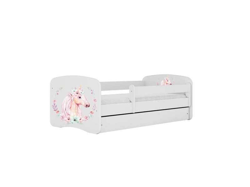 Lit enfant Babydreams avec barrière et tiroir, motif licorne – Kocot Kids