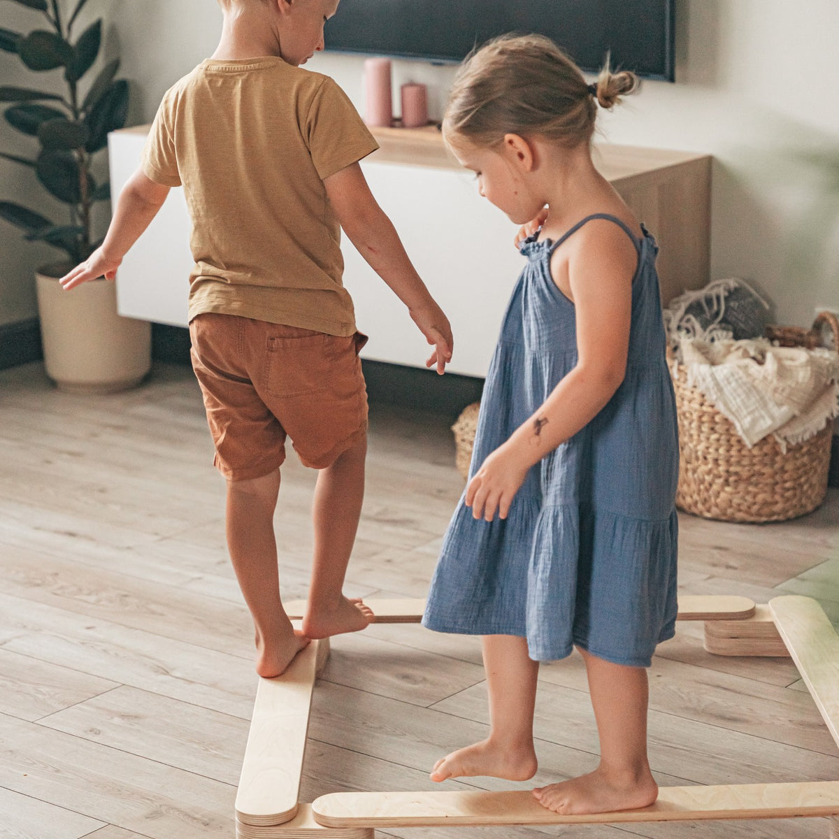 Planche d'équilibre enfant en bois lot de 6 leg&go – vue 4