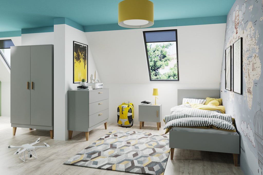 Table de chevet Kubi grise Kocot Kids – vue 2