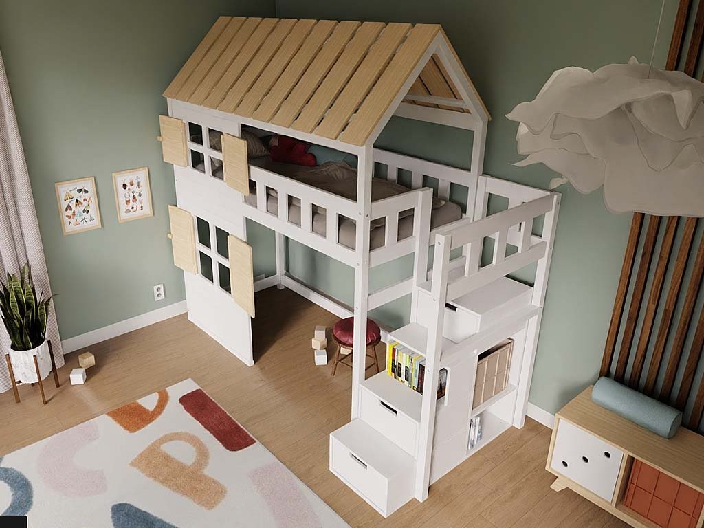 Lit surélevé cabane COTTAGE Benlemi – vue 5
