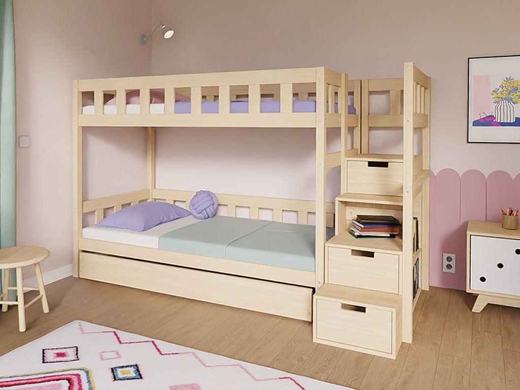 Etagenbett PLOTTY mit Treppe Benlemi