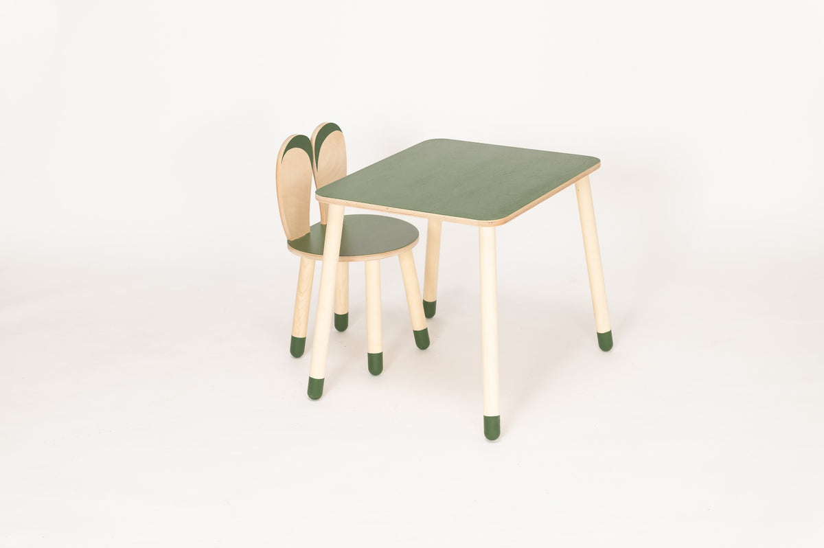Table et chaise enfant Family-scl Lapin en bouleau