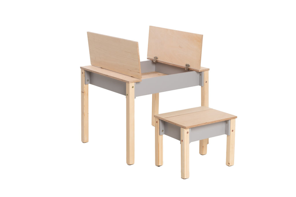 Table et chaise enfant Family-scl avec rangements en bouleau
