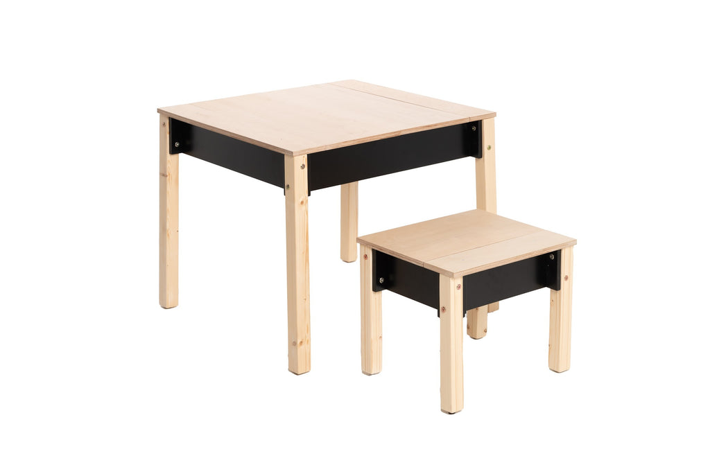 Table et chaise enfant Family-scl avec rangements en bouleau