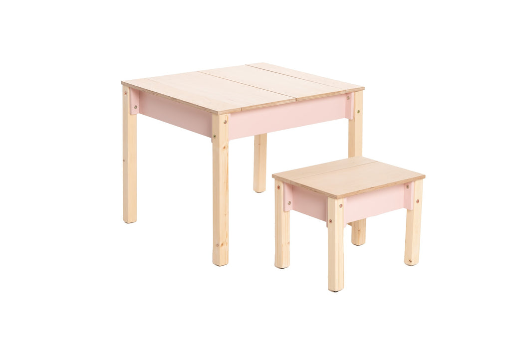 Table et chaise enfant Family-scl avec rangements en bouleau