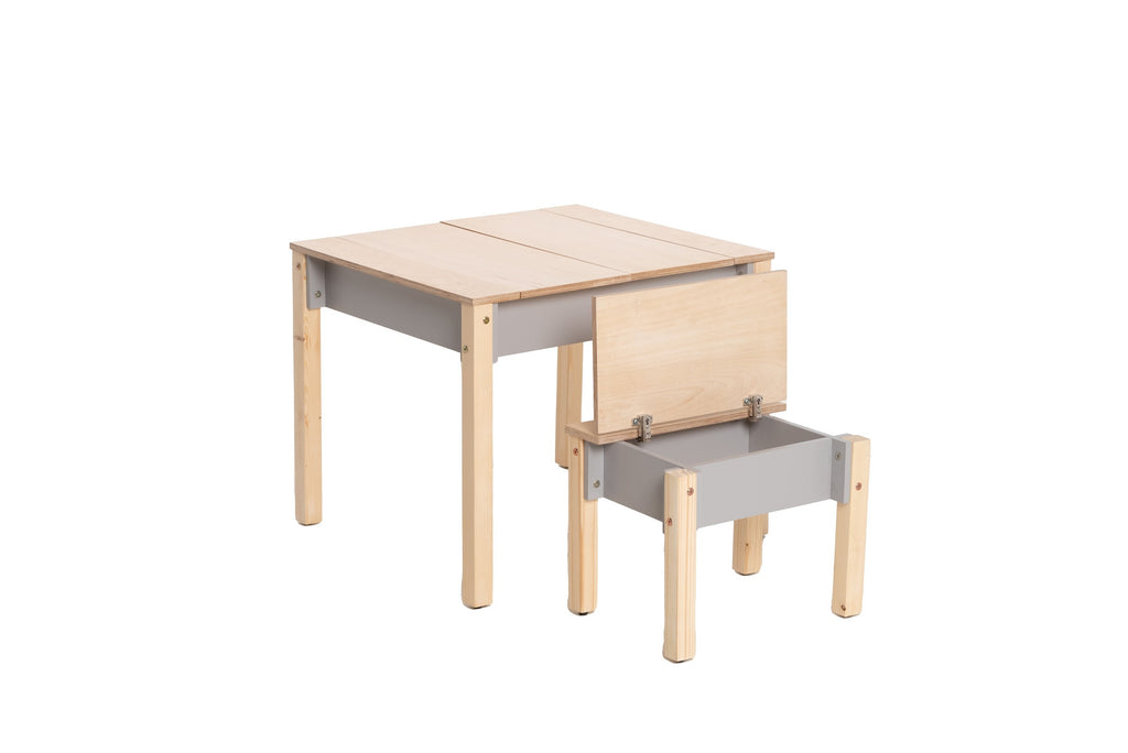 Table et chaise enfant Family-scl avec rangements en bouleau