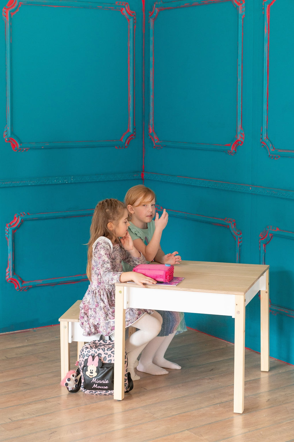 Table et chaise enfant Family-scl avec rangements en bouleau
