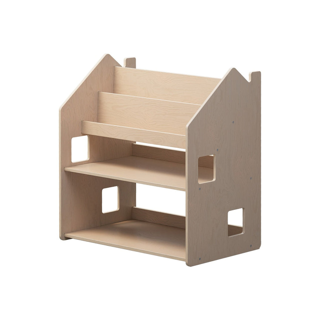 Bibliothèque et rangement à jouets BusyKids 2 en 1, naturel