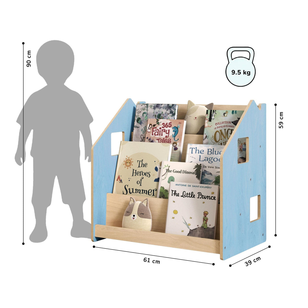 Bibliothèque frontale Montessori BusyKids, pastel