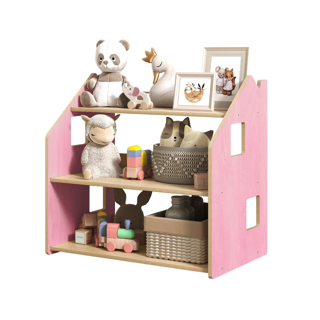 Étagère à jouets Montessori BusyKids en bouleau, pastel