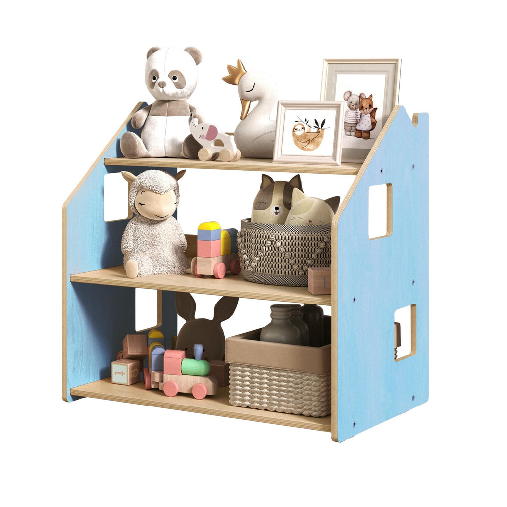 Étagère à jouets Montessori BusyKids en bouleau, pastel