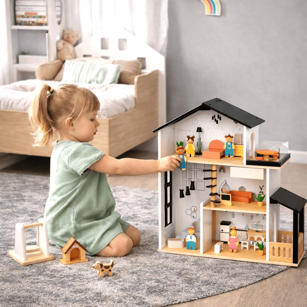 Maison de poupée BusyKids NORDI à trois étages