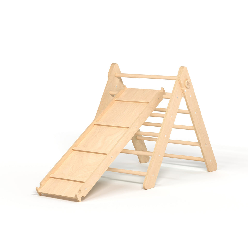 Triangle de Pikler BusyKids avec toboggan et rampe d'escalade