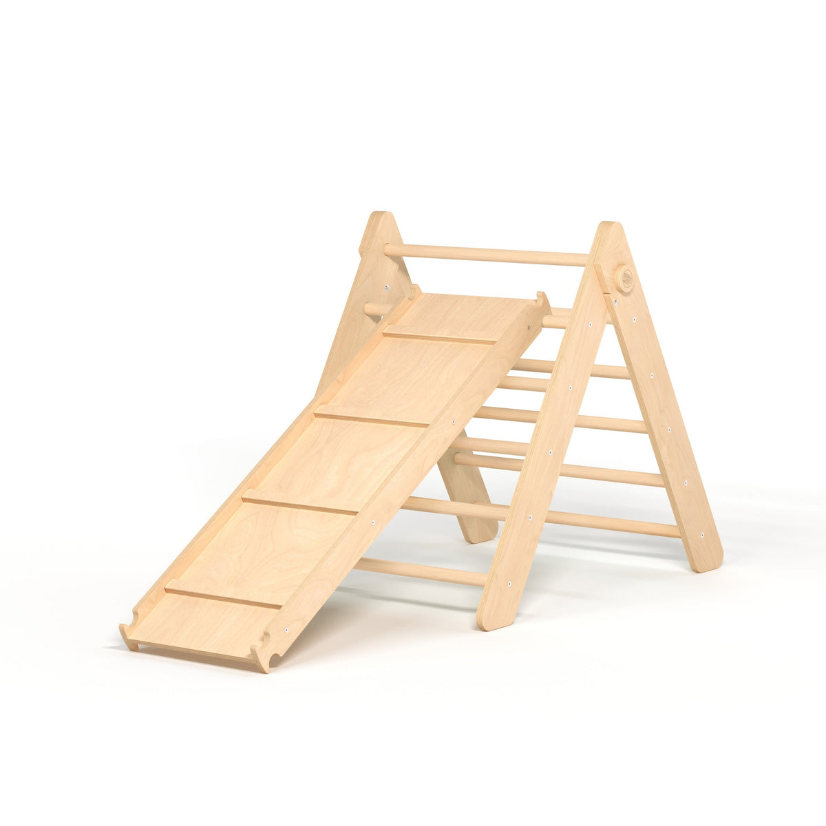 Triangle de Pikler BusyKids avec toboggan et rampe d'escalade