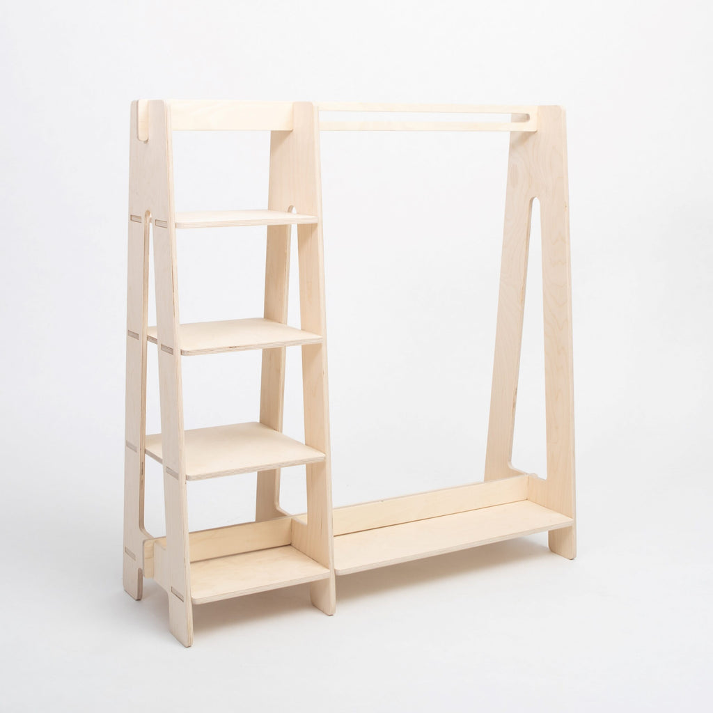 Appendiabiti per bambini con ripiani Montessori House Bed – vista 7