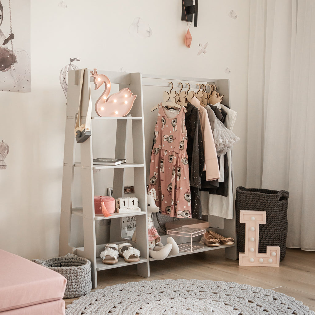 Appendiabiti per bambini con ripiani Montessori House Bed – vista 16