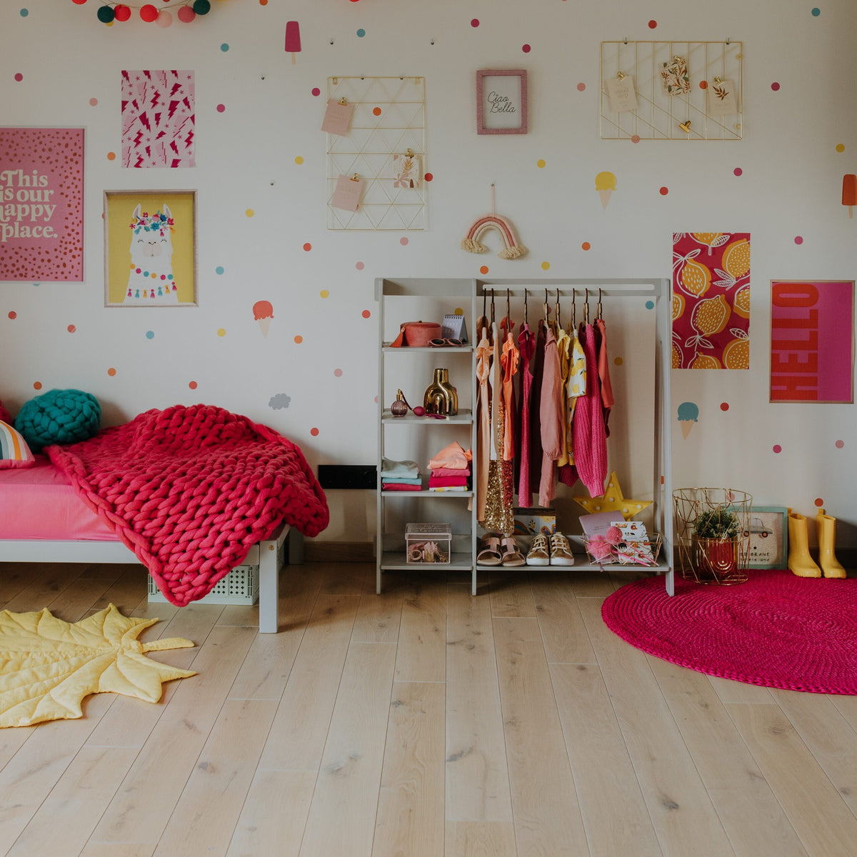 Appendiabiti per bambini con ripiani Montessori House Bed – vista 15