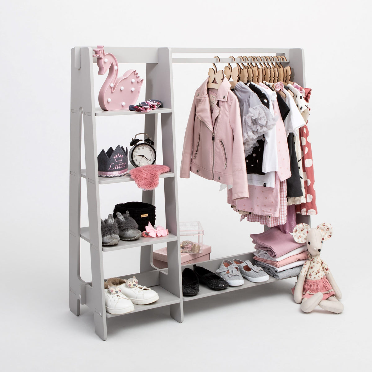 Appendiabiti per bambini con ripiani Montessori House Bed – vista 3