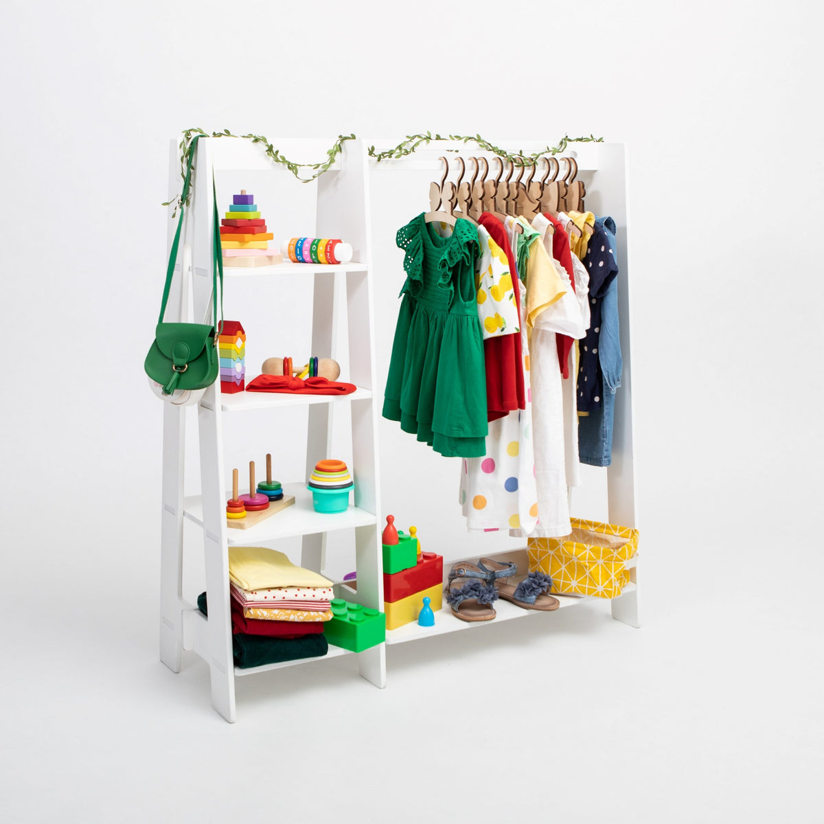 Appendiabiti per bambini con ripiani Montessori House Bed – vista 4