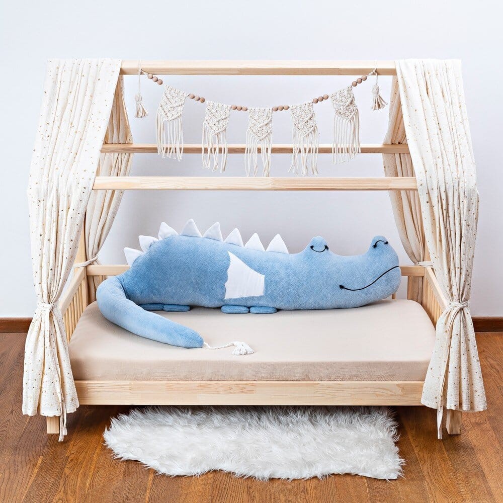 Peluche coussin Dragonsaur bleu CuddleRest – vue 2