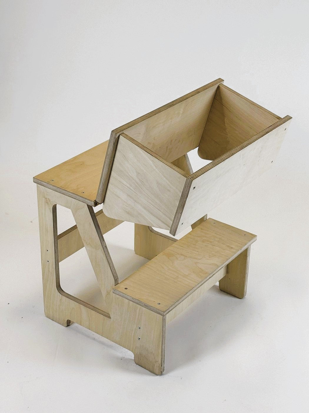 Chaise marchepied pliable Family-scl en bois massif