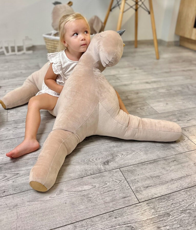 Peluche géante Pégase crème Kai aš mažas buvau