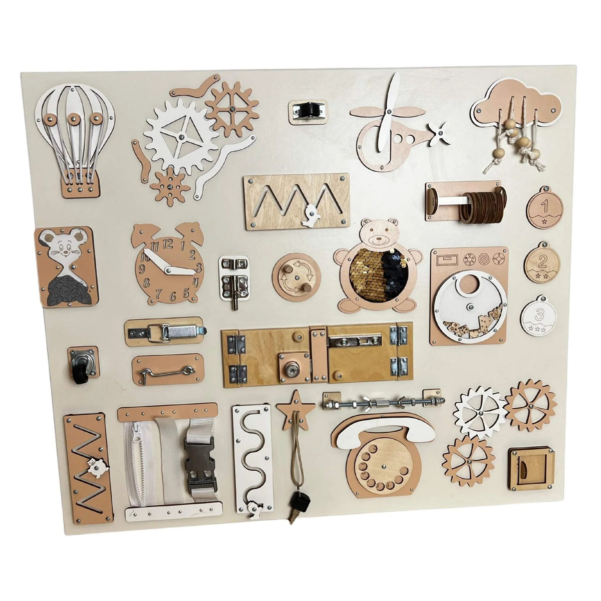 Ścienna tablica manipulacyjna 60×70 cm BusyBunnyToys – widok 3